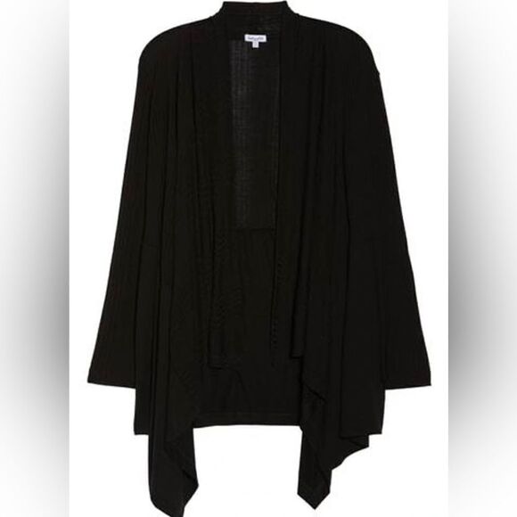 Splendid Pajama Drape Cardigan in Black - Small - Picture 6 of 8
